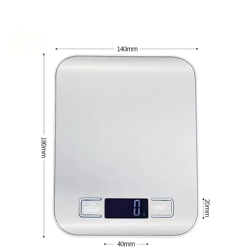Digital Kitchen Scale with LED Display – 5kg Capacity, 1g Precision