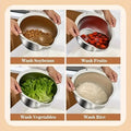 Rice Washer Strainer Bowl Stainless Steel