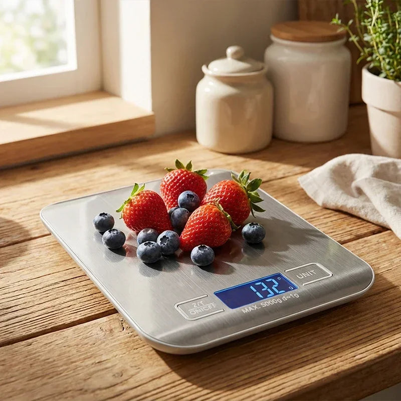 Digital Kitchen Scale with LED Display – 5kg Capacity, 1g Precision